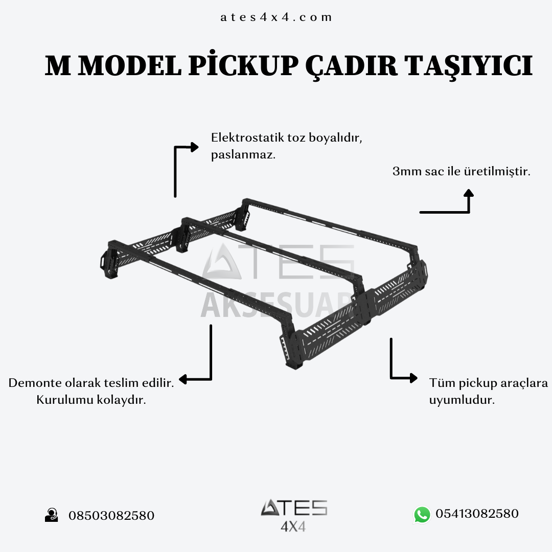 12.png M Model Pickup Çadır Taşıyıcı - Görsel 1