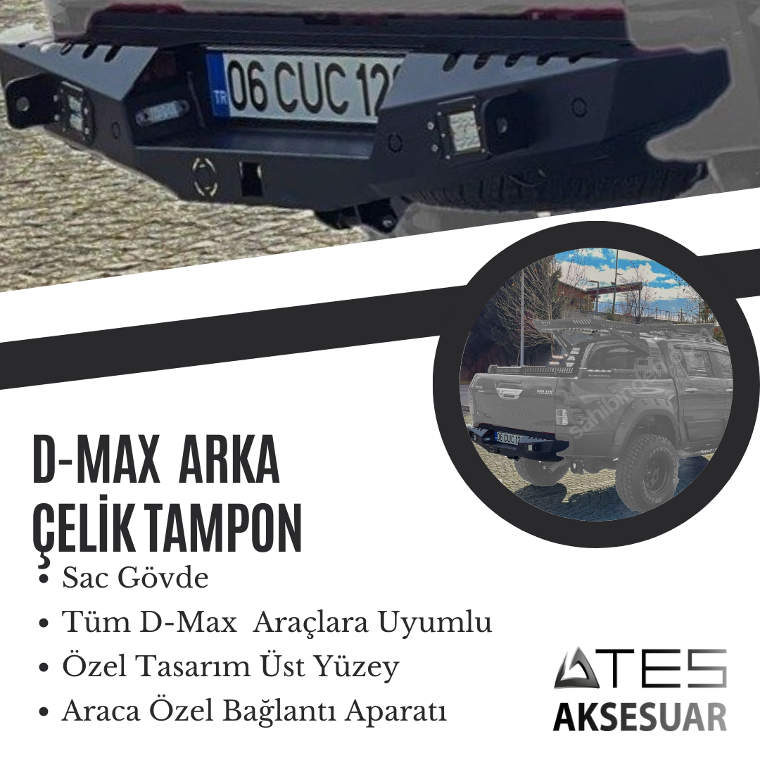 d-max-arka-demir-tampon.png İsuzu D-Max Arka Çelik Tampon - Görsel 1