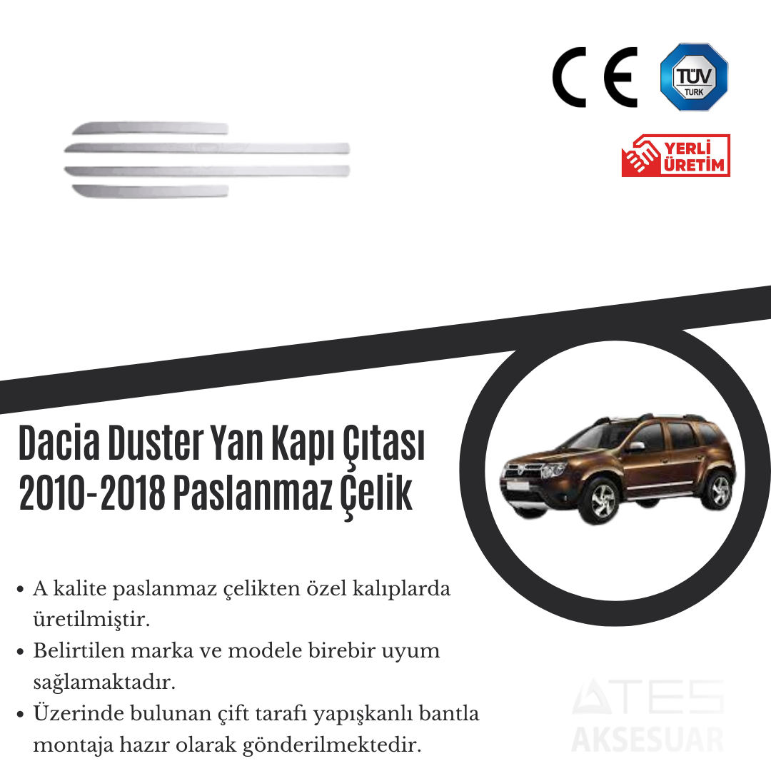 dacia-duster-yan-kapi-citasi-2010-2018-paslanmaz-celik-atesaksesuar.png Dacia Duster Yan Kapı Çıtası 2010 2018 Paslanmaz Krom Ateş Aksesuar - Görsel 1