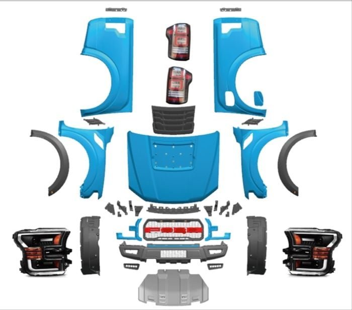 frrf150-osdo-1.jpeg RANGER IÇIN UYUMLU F150 RAPTOR DÖNÜSÜM FULL - ÖN SAG CAMURLUK KABARTMA (DODIK) - Görsel 1