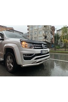 Volkswagen Amarok-Cift Bıyık Krom Ön Koruma 76Lık Paslanmaz Aqm