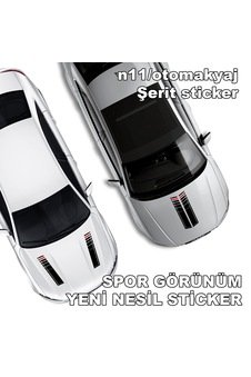 Chevrolet Captiva Kaput Uyumlu Şerit Havalandırma Sticker Siyah