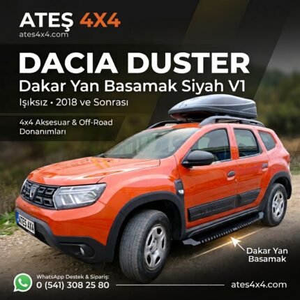 Dacia Duster Dakar Yan Basamak Siyah V1 Işıksız 2018 ve Sonrası